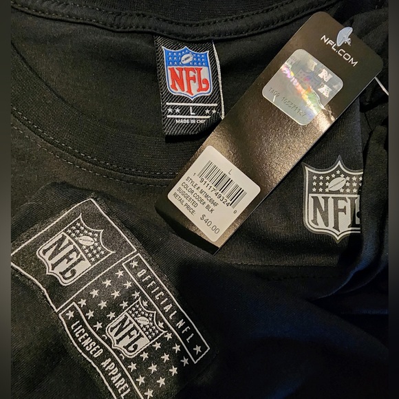 NFL Official Licensed Team Apparel Cotton Blend Short Sleeve T-Shirt sz L Black - Picture 3 of 3